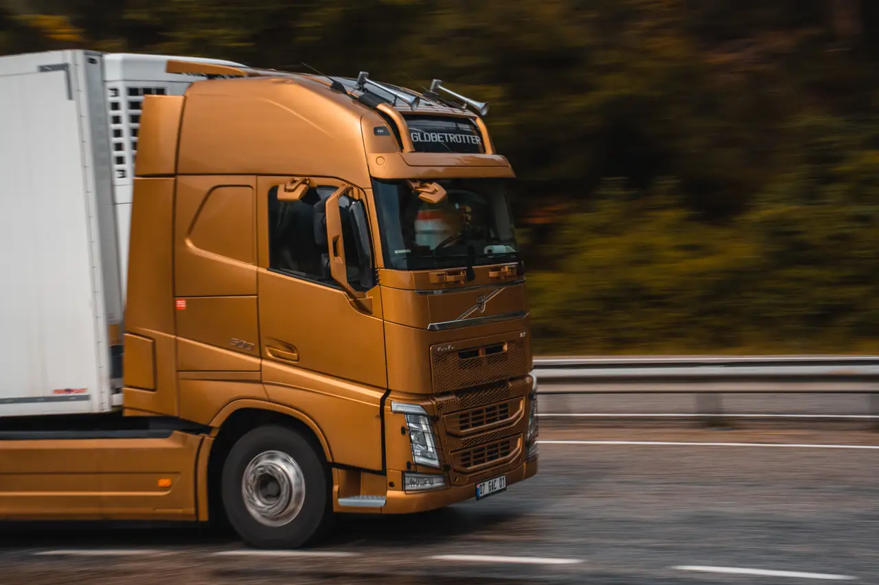 Heavy goods vehicle on a motorway